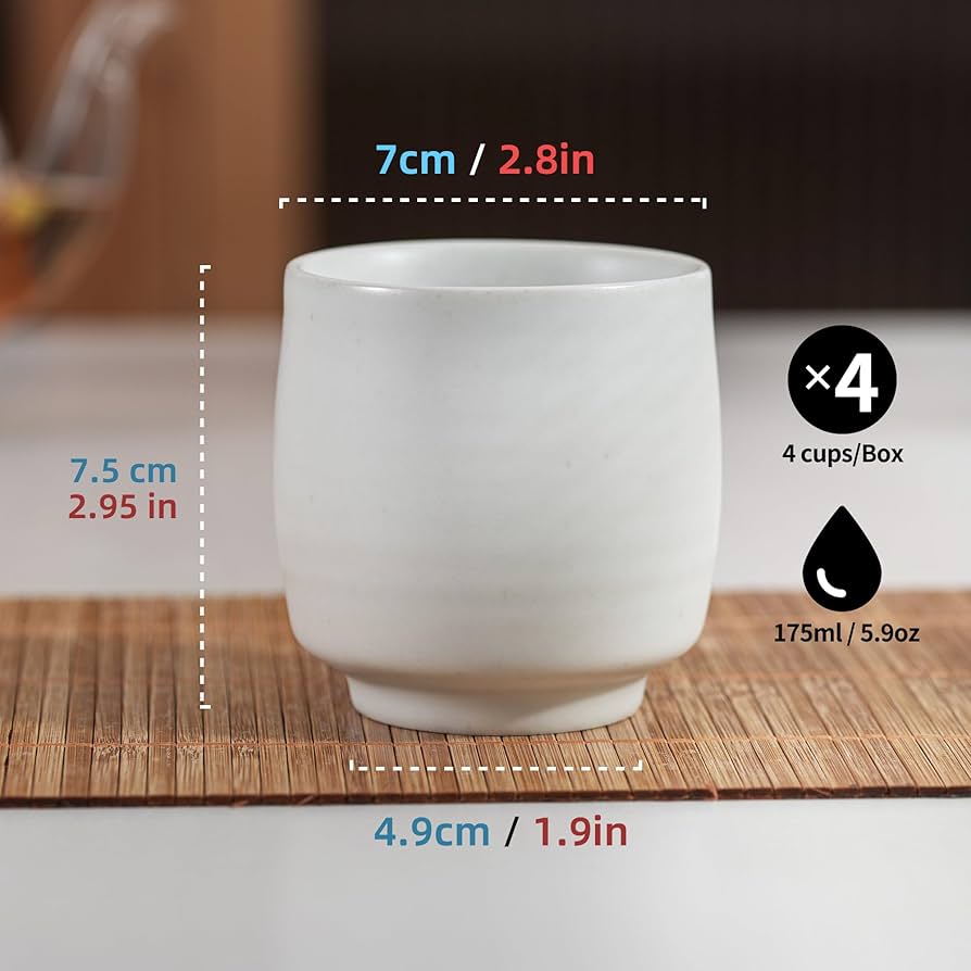 茶碗　　125mm×128mm×75mm Amazon.com | TEANAGOO Japanese Tea Cups, Chinese Tea Cup